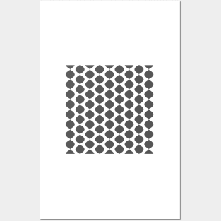 Midcentury Modern Retro 60s Waves Pattern  (75% Grey) Posters and Art